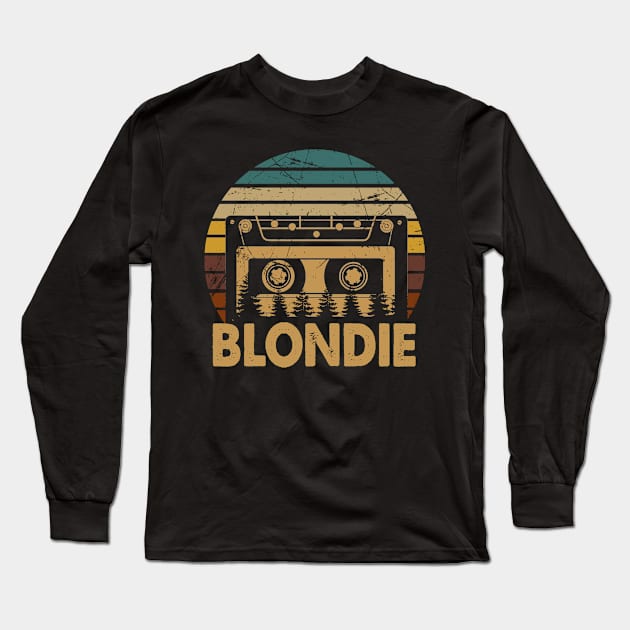 Blondie Retro Name Flowers Limited Edition Classic Styles Long Sleeve T-Shirt by Skateboarding Flaming Skeleton